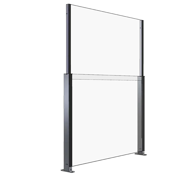 Nostettava lasinen tuulisuojakaide, kaaviokuva