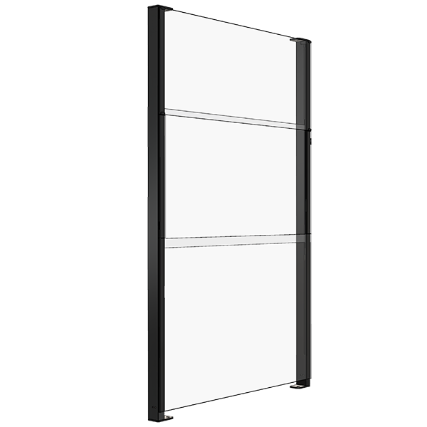 ClickitUp Plus nostettava lasikaide ylälasilla